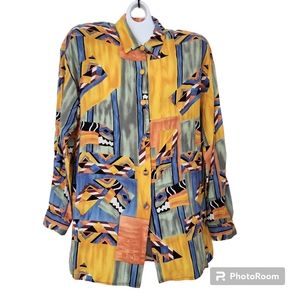 Anthony Mark Hankins  Funky Art To Wear Legenlook-Shacket-Tunic  M  *Flaw